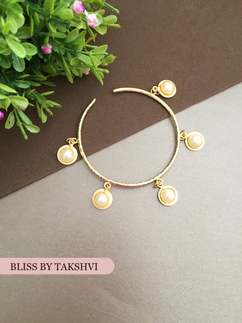 Golden Pearl Charm Bracelet