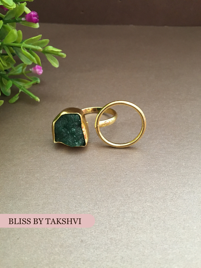 Golden Raw Stone Contemporary Finer Ring