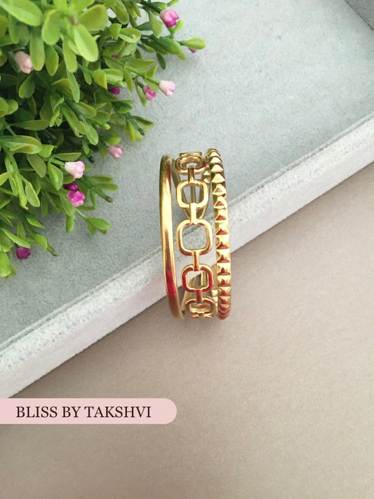 Golden Textured Antitarnish Bracelet