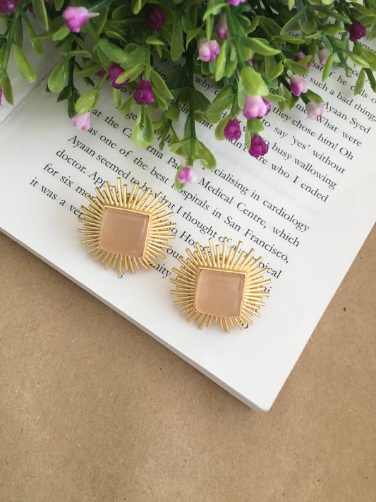 Sahiba Golden Studs Earrings