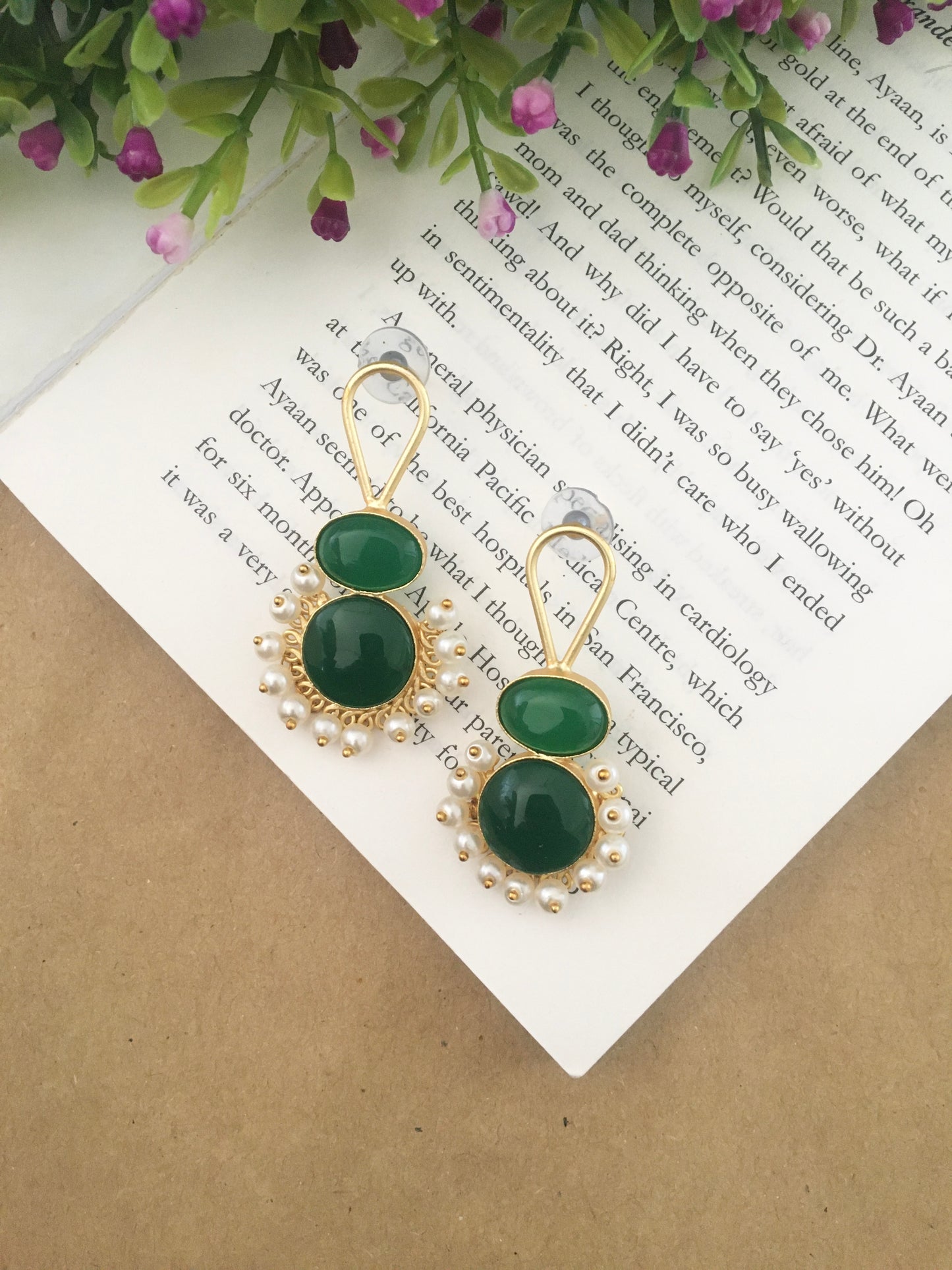 Tarangani Double Stone Earring