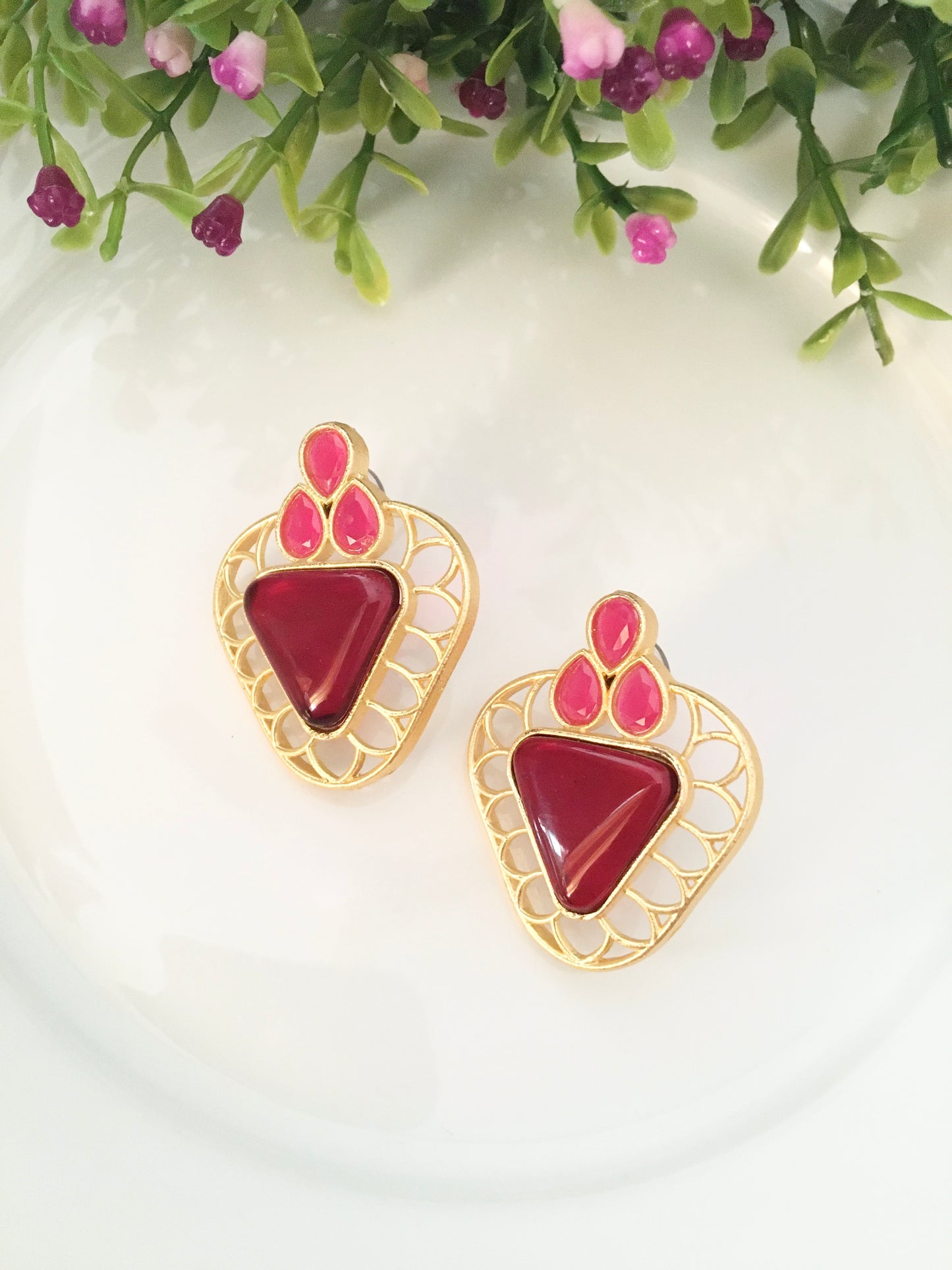 Padmini Triangle Stud Earrings