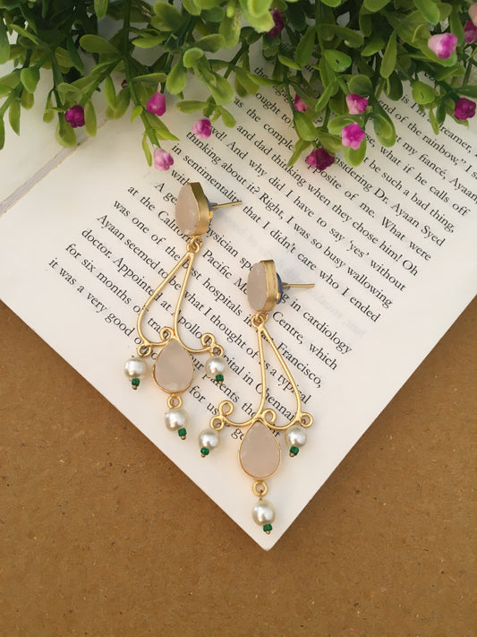 Daisy Raw Stone Druzy Earrings