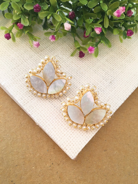 Hrida Three Petal Stud Earrings