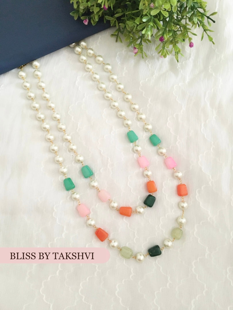 Prisha Double Layer Pearl Necklace