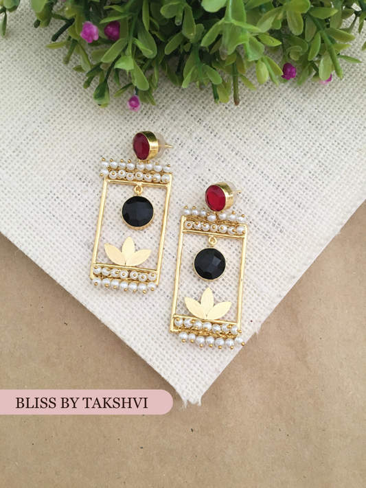 Rohini Two Tone Drop Earrings