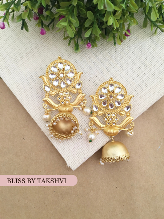 Anshu Golden Long Jhumki Earring