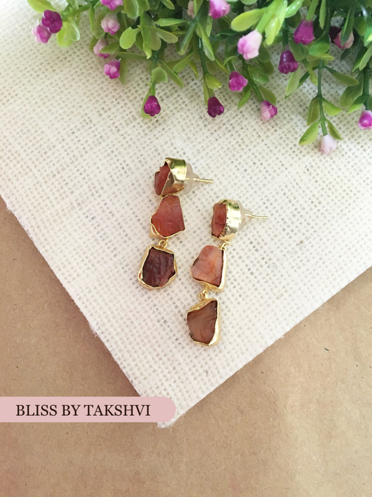 Jisha Three Raw Stone Earring