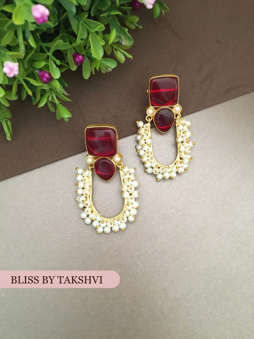 Clarissa Golden Textured Drop Earring