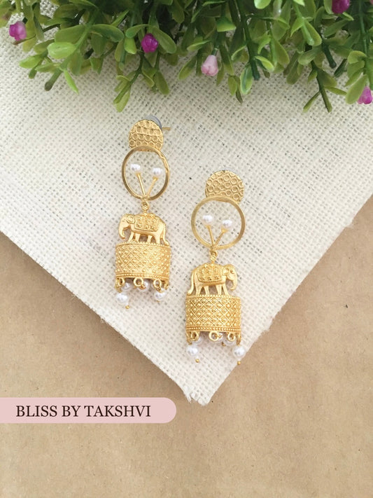 Chandani Elephant Half Jhumki Drop Earring