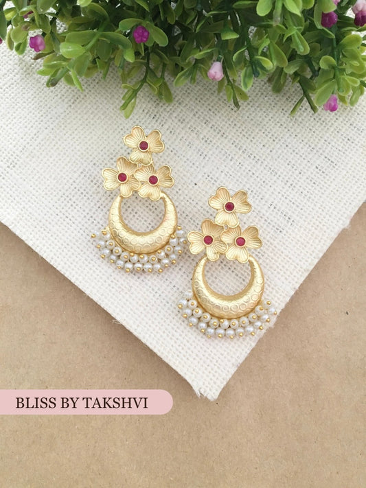 Tisya Flower Stud Drop Earring