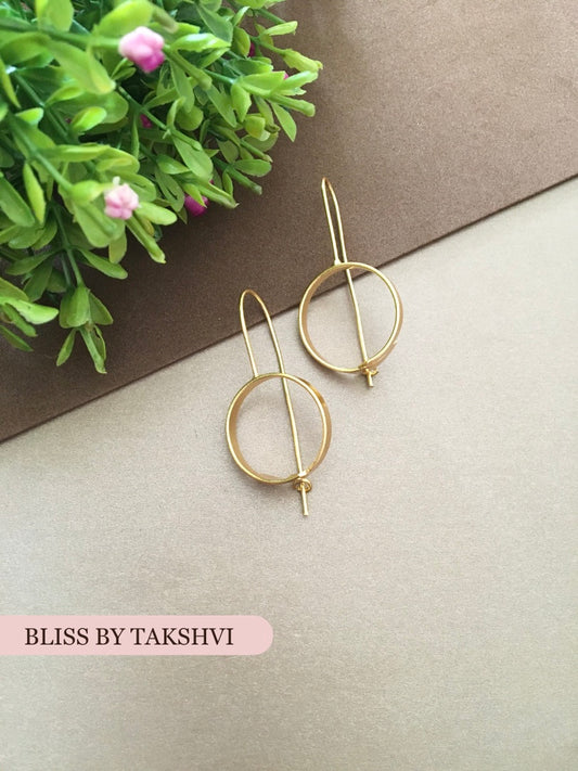 Golden Round Drop Earring