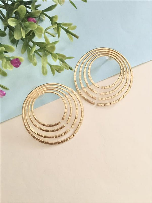 Dhriti Hammered Round Stud Earring