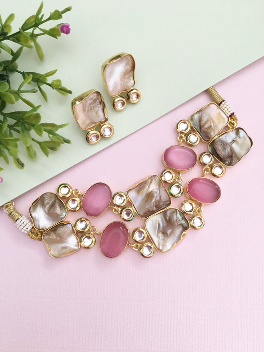 Veda Double Layer Mop Choker Necklace