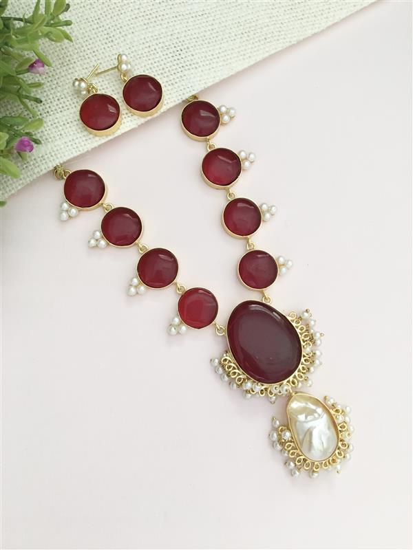 Ruhanika Baroque with Cluster Pearl Necklace Set