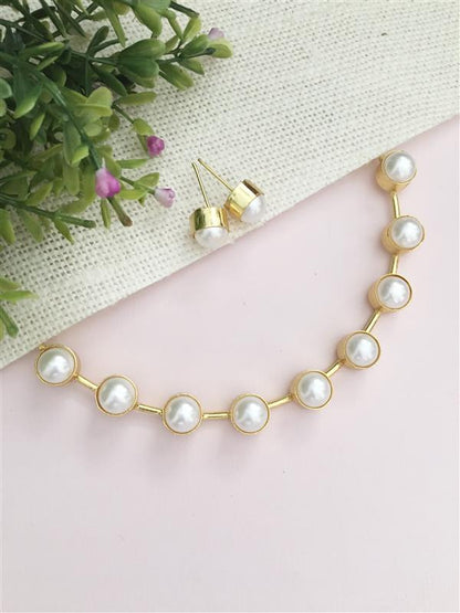 Anushma Pearl Choker Necklace Set | BlissByTakshvi