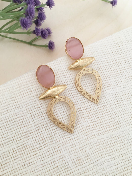 Oval Filigree Drop Earrings