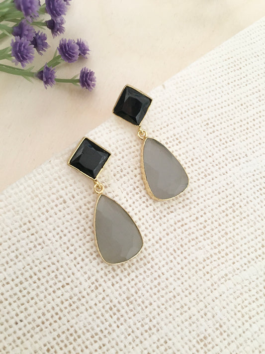 Midnight Charcoal Dangle Earrings