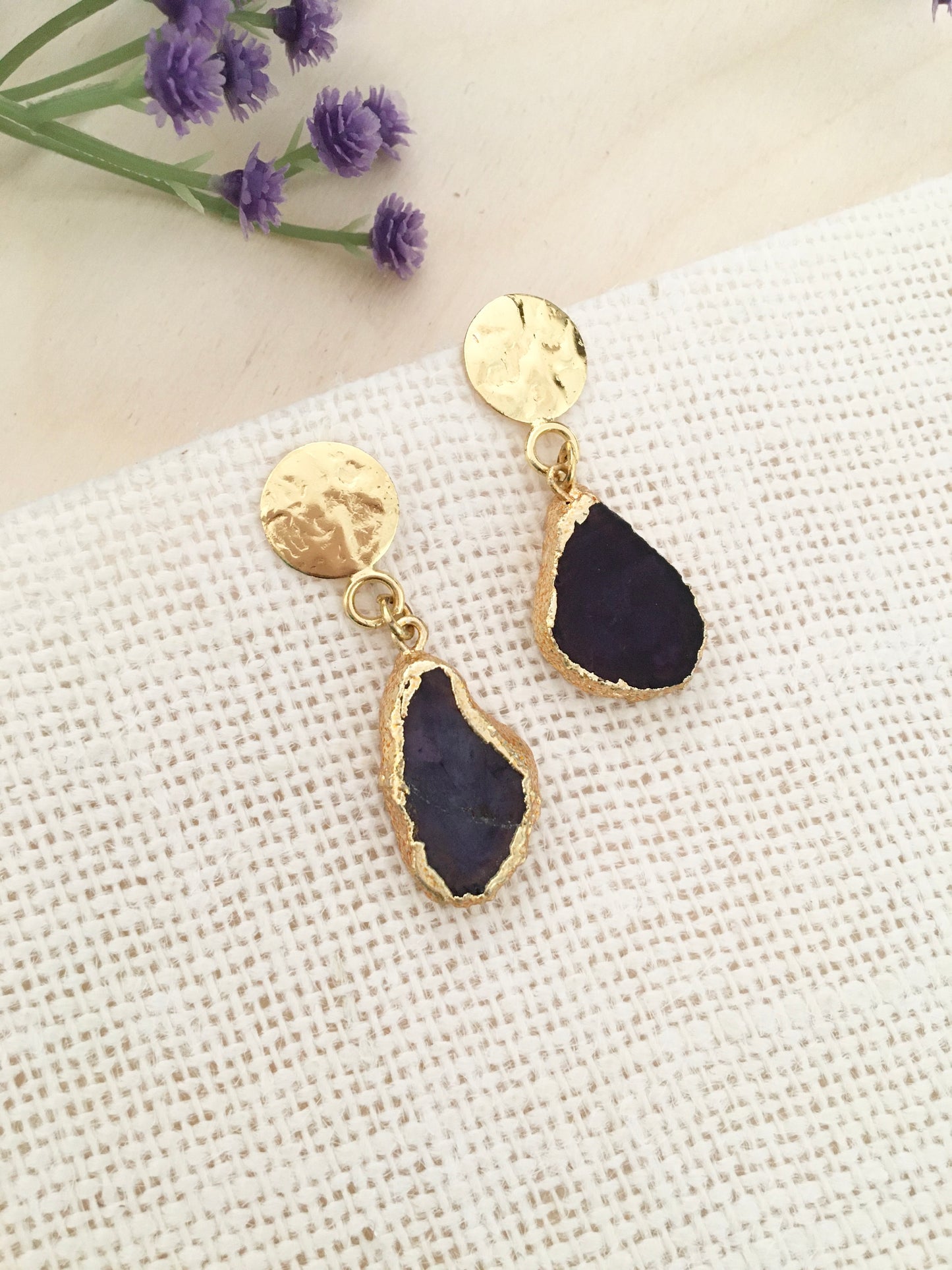 Midnight Gold Drop Earrings