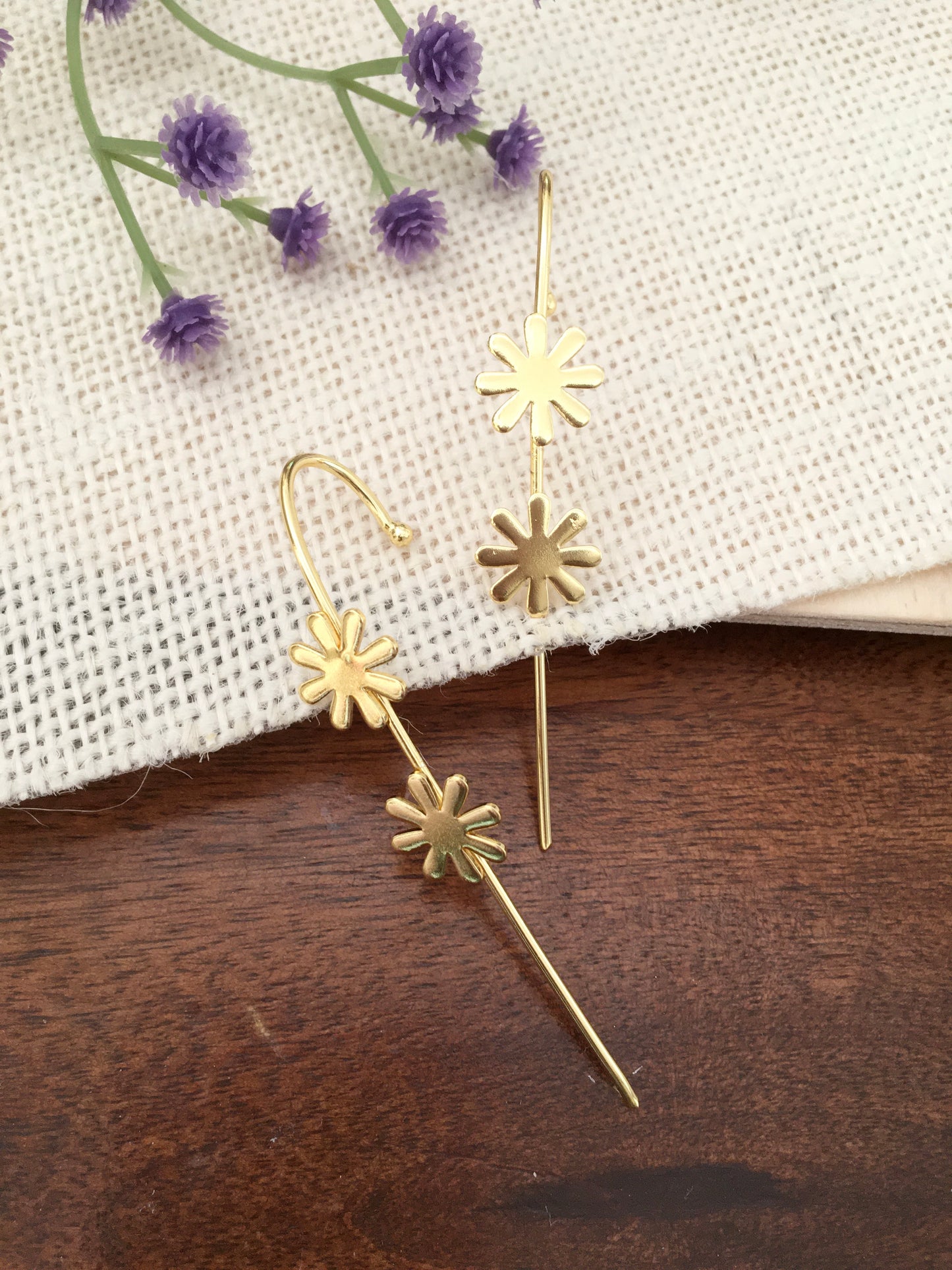 Floral Stick Drop Earrings