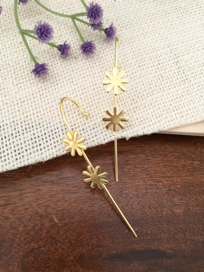 Floral Stick Drop Earrings