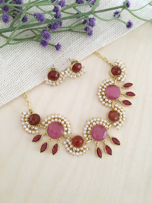 Modern Halo-Design Jewellery Set