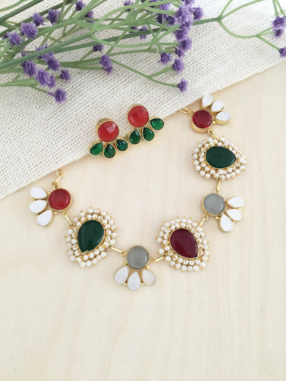 Festive Halo-Design Necklace Set | BlissByTakshvi