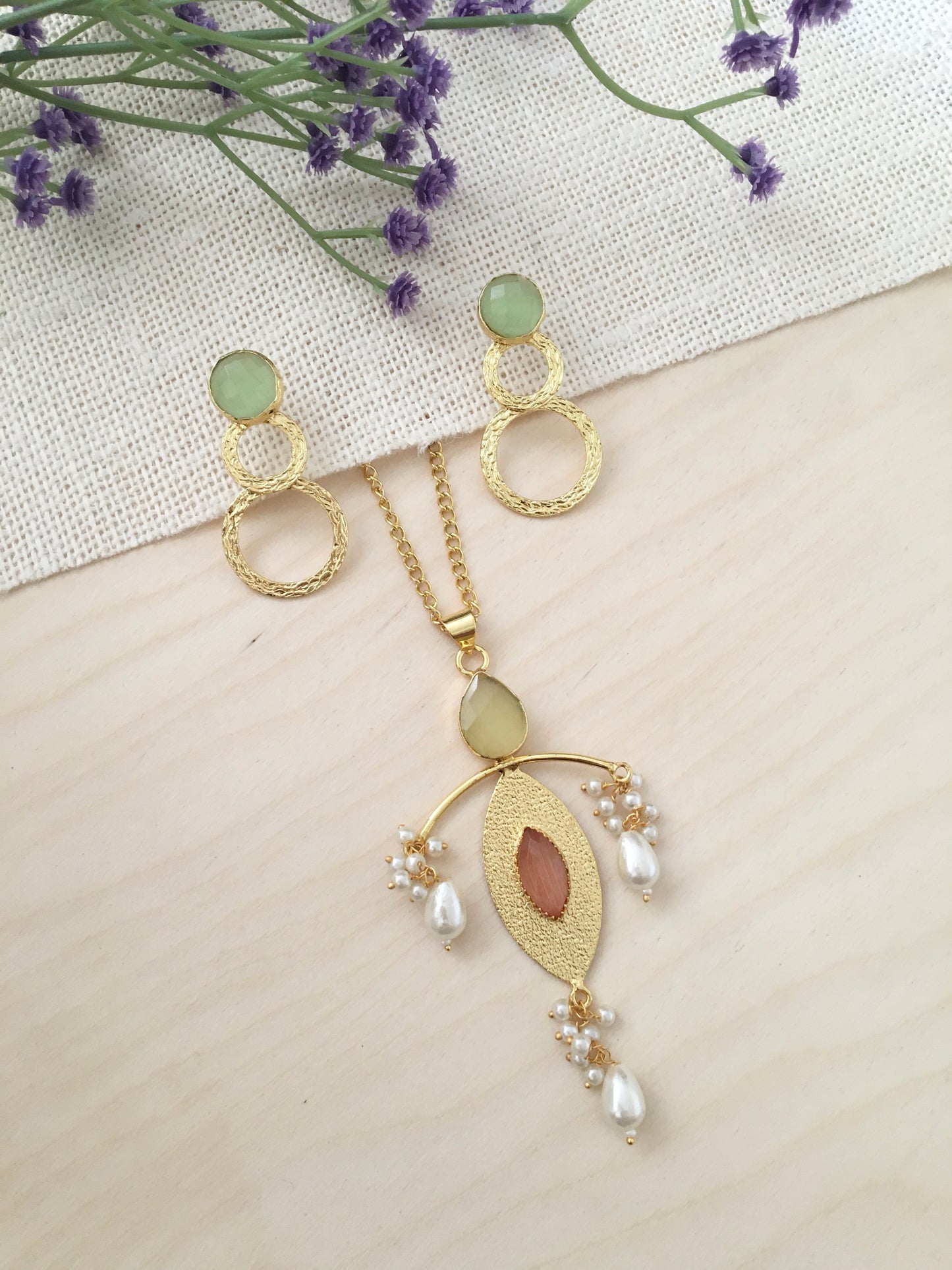 Pearl Designer necklace  Earrings Set