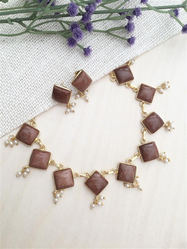 Enamel Square Charm Necklace