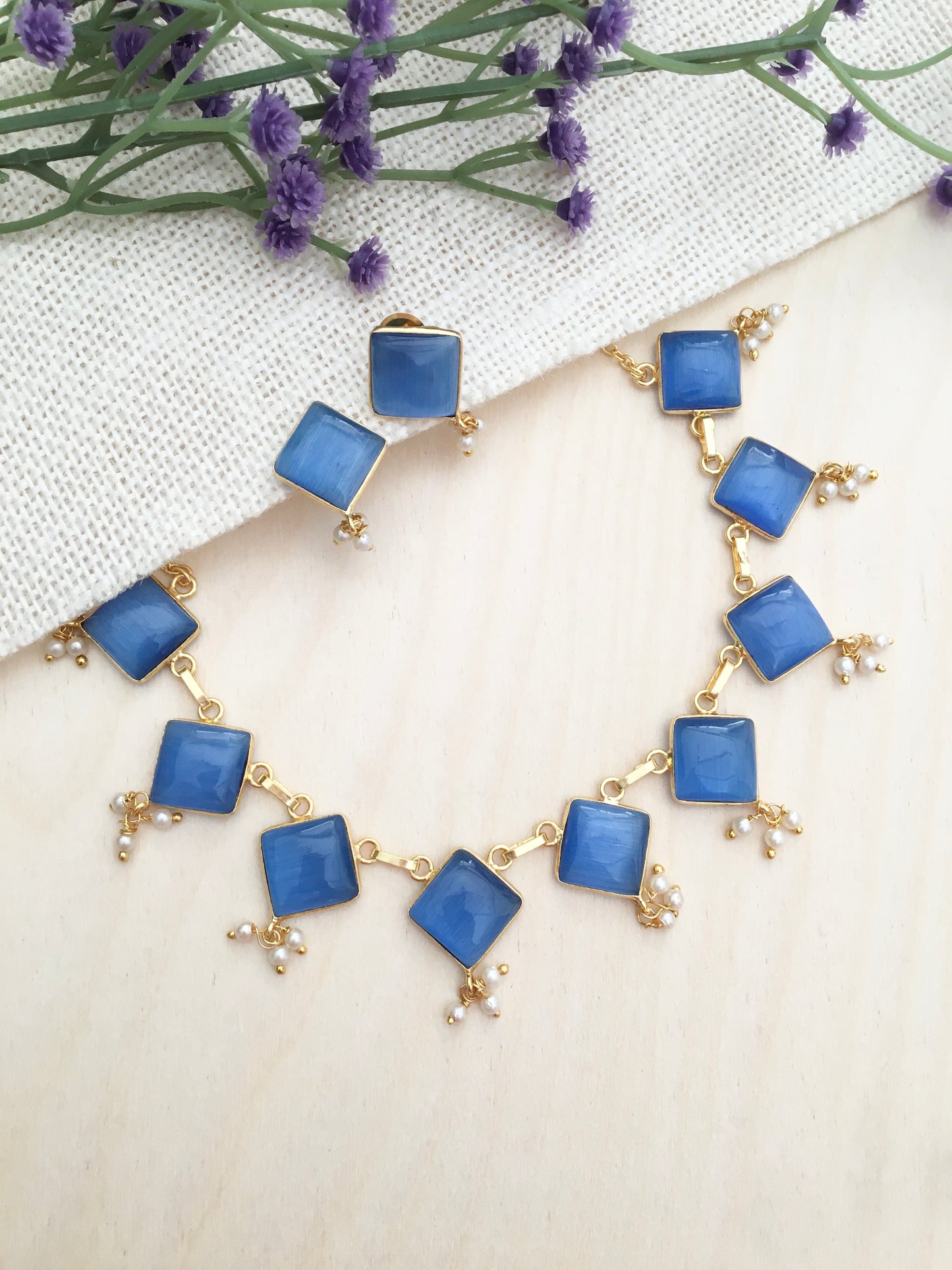 Enamel Square Charm Necklace