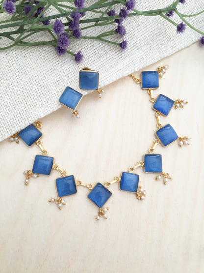 Enamel Square Charm Necklace