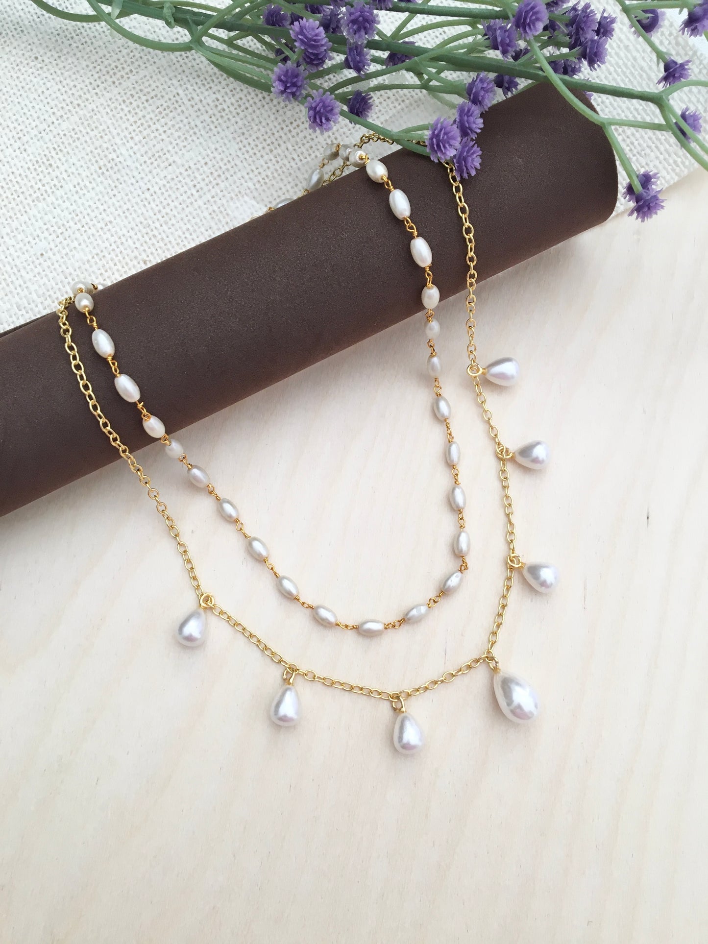 Layered Pearl & Gold Necklace