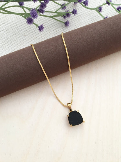 Chain with Black Stone Pendant