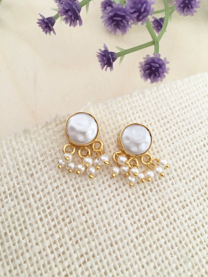 Pearl Cascade Stud Earrings