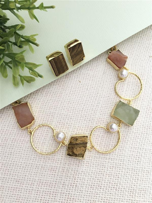 Kinsa Rough Stone Statement Necklace Set
