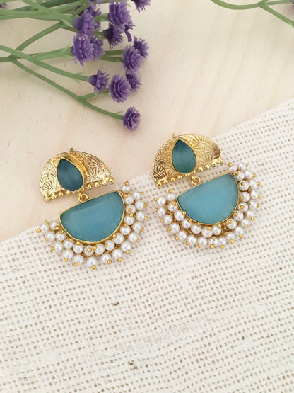 Half-Moon Pearl Drop Earrings