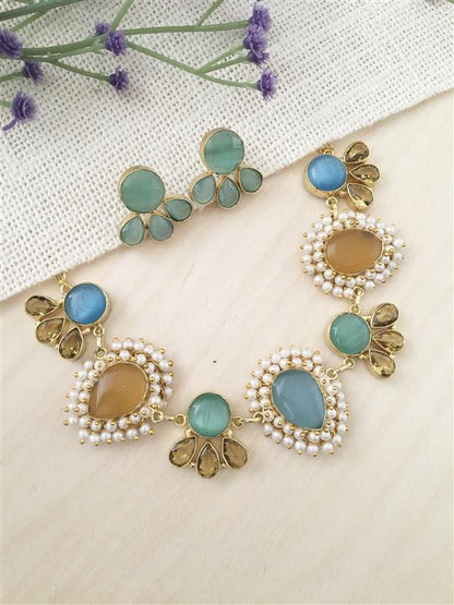 Festive Halo-Design Necklace Set | BlissByTakshvi