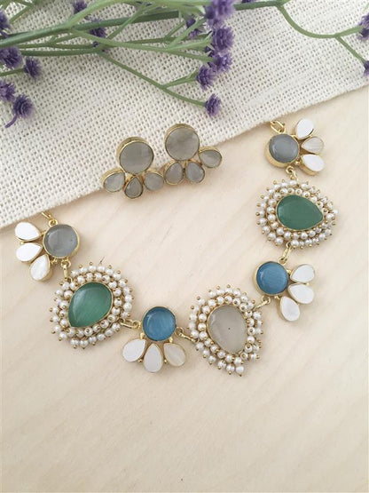 Festive Halo-Design Necklace Set | BlissByTakshvi