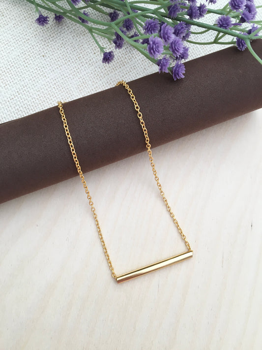 Minimalist Gold Bar Necklace