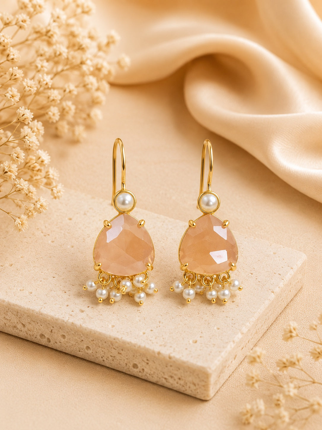 Moonblush Charm Stud Earrings
