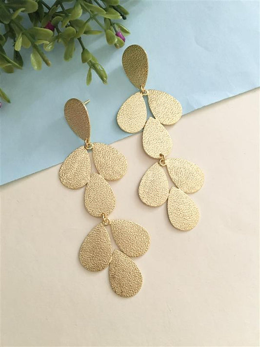 Kiya Golden Multi Petal Drop Earring