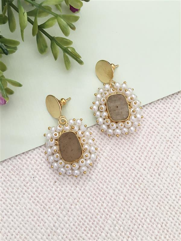 Lattice Pearl Drop Earrings