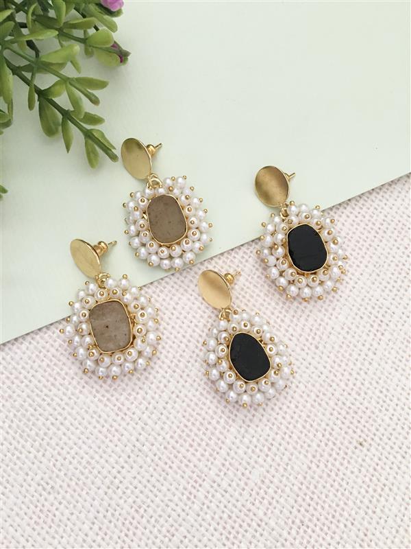 Lattice Pearl Drop Earrings