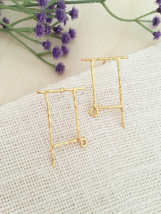 Handcrafted Hindi Alphabet Stud Earrings
