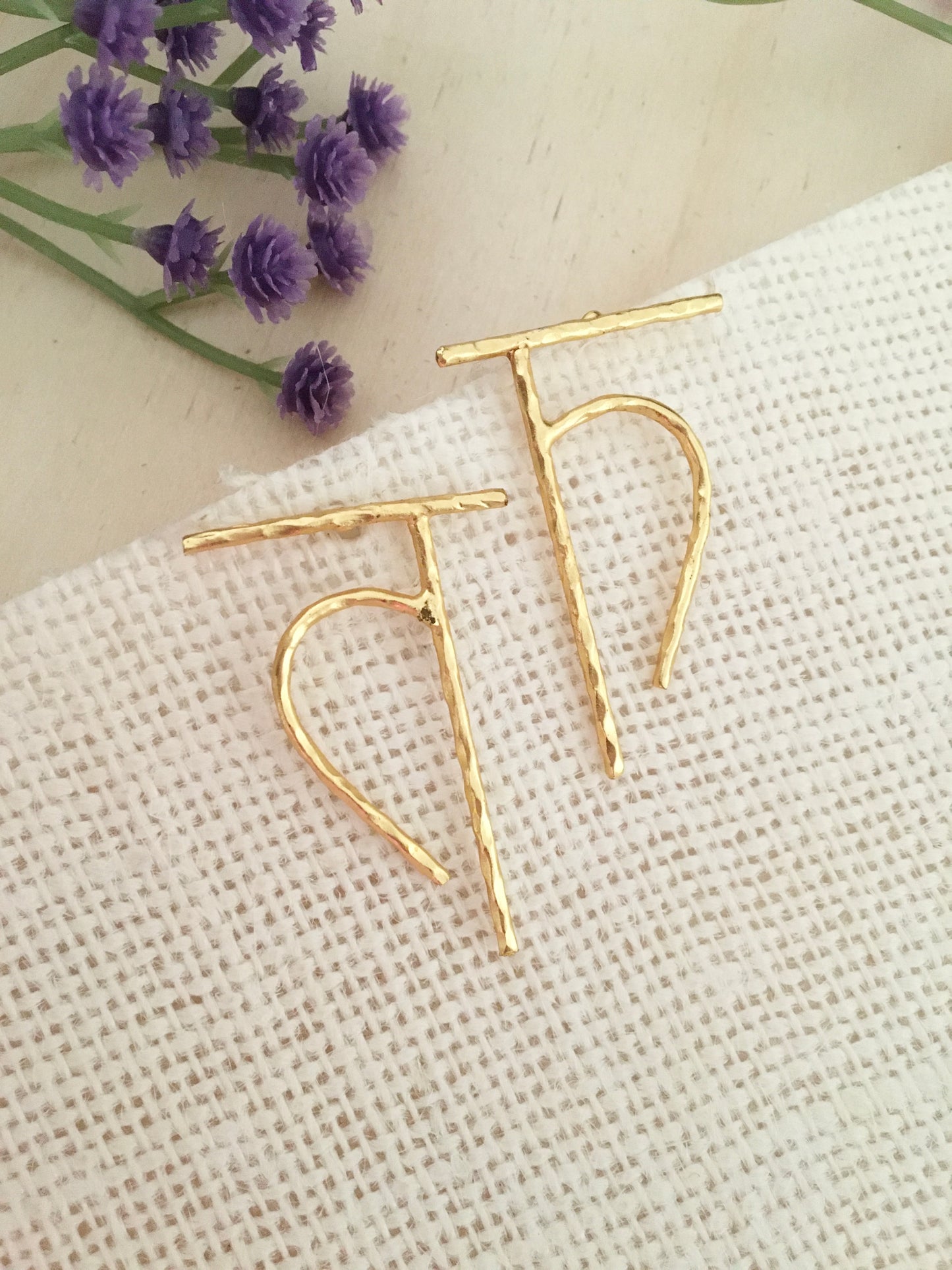 Handcrafted Hindi Alphabet Stud Earrings