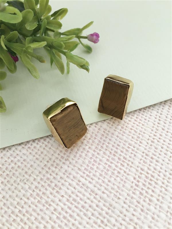 Natural Raw Stone Studs Earrings