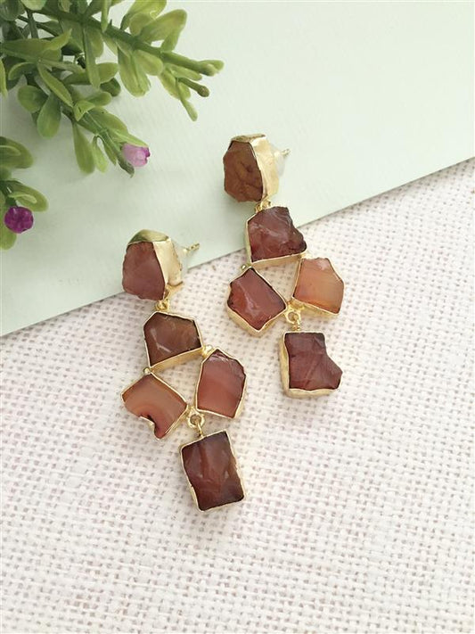 Raw Stone Cascade Earrings