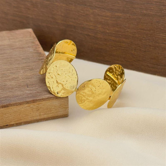 Hammered Coin Cuff Bracelet