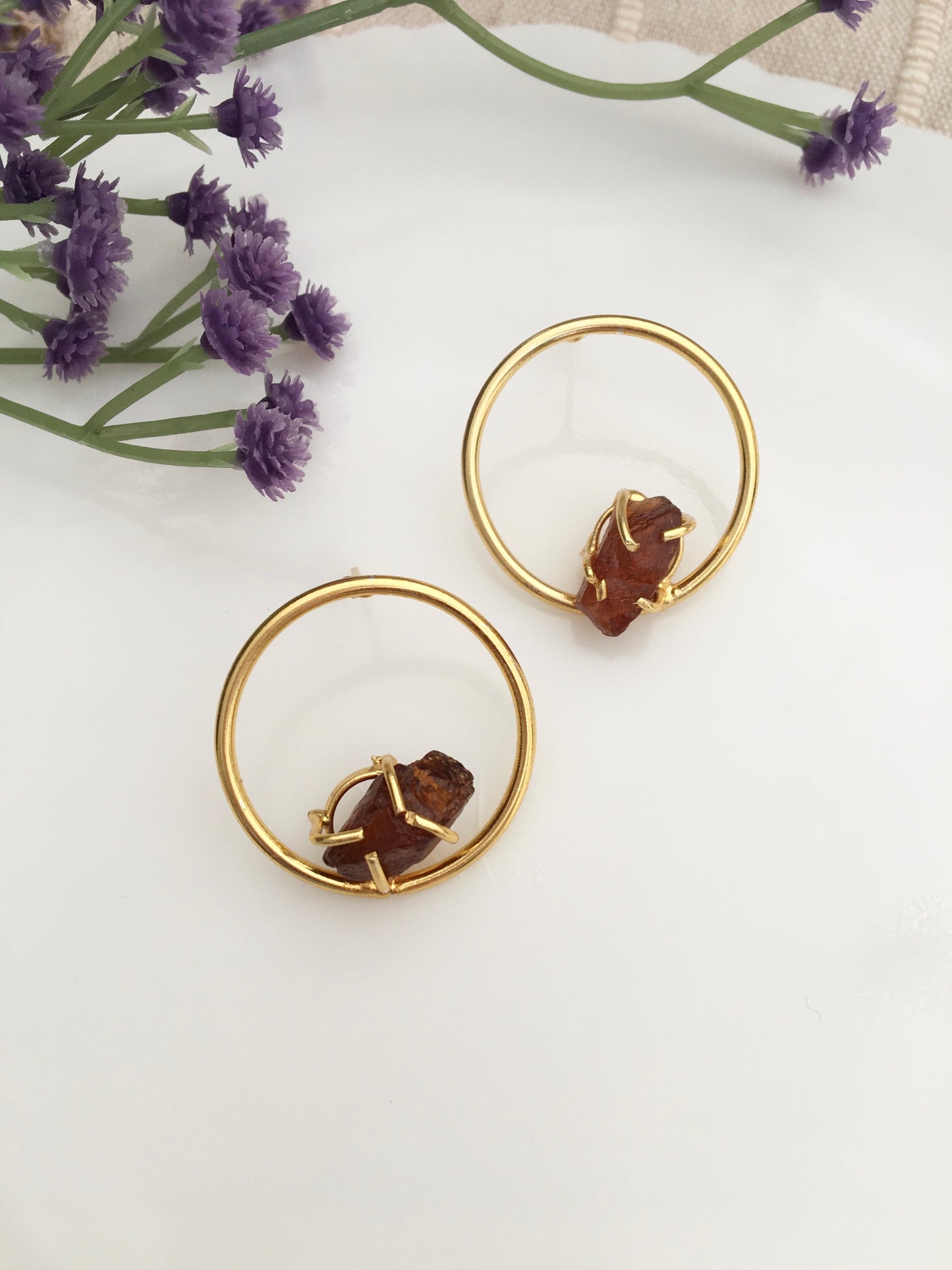 Ethereal crystal Stone Hoops