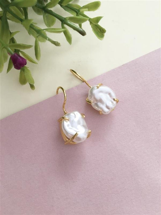 Golden Baroque Hook Earring
